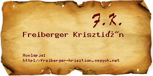 Freiberger Krisztián névjegykártya